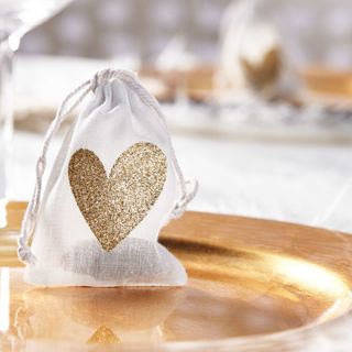 12 Säckchen Herz Glitter
