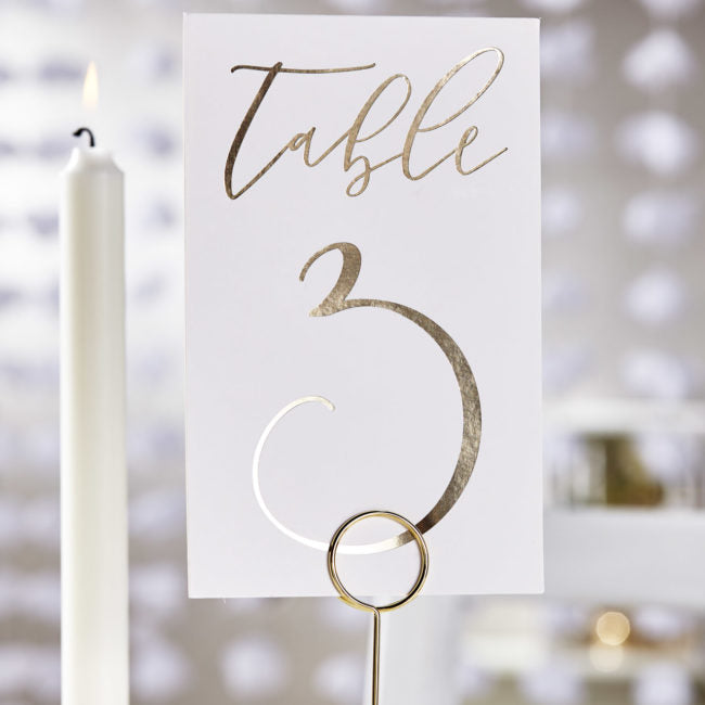 12 Tischnummern Goldfolie