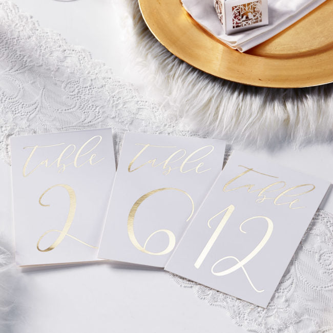 12 Tischnummern Goldfolie