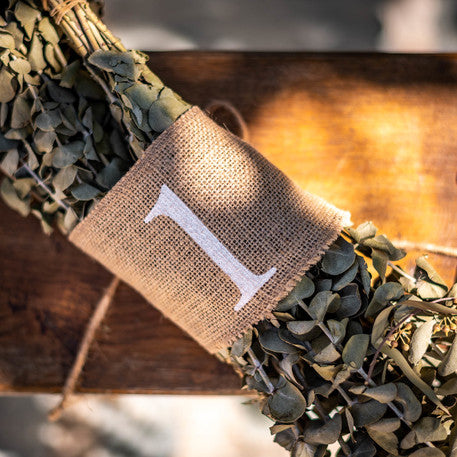 12 Tischnummern Jute