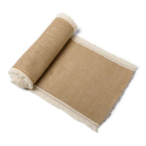 1 Tischläufer Jute & Fransen