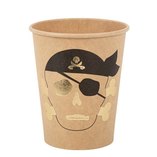 8 Pappbecher Pirat