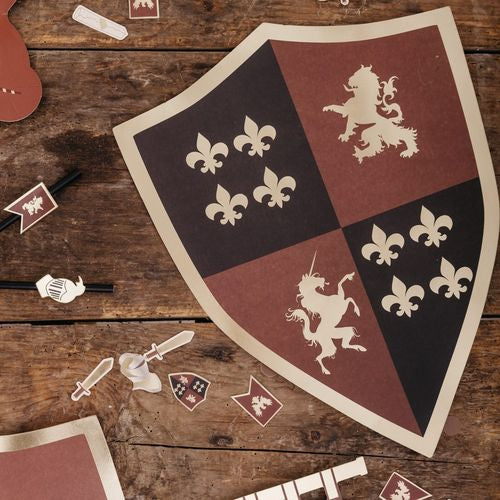 4 Untersetzer/ Schild Ritter