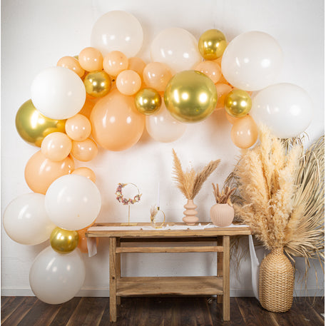 1 Ballongirlande Gold-Peach-Blush-Creme