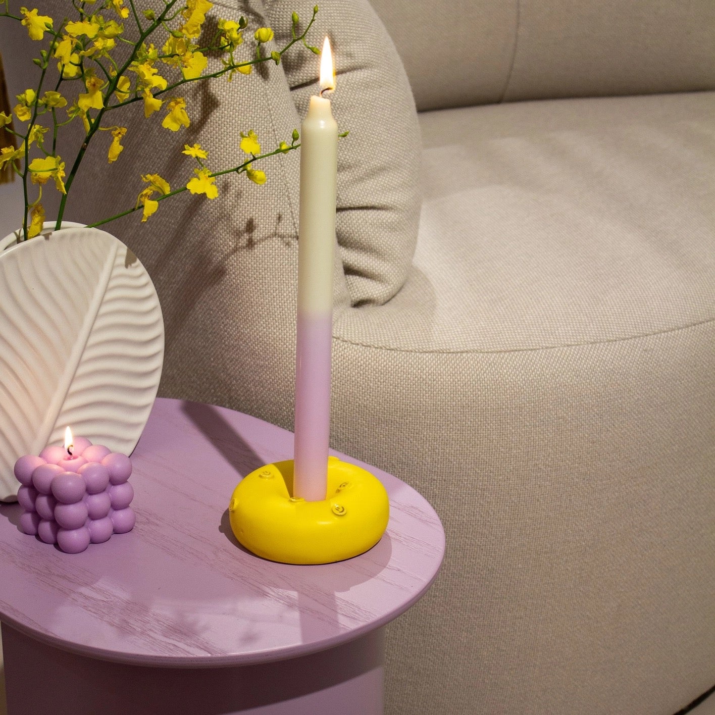 1 Kerzenhalter Donut Smiley