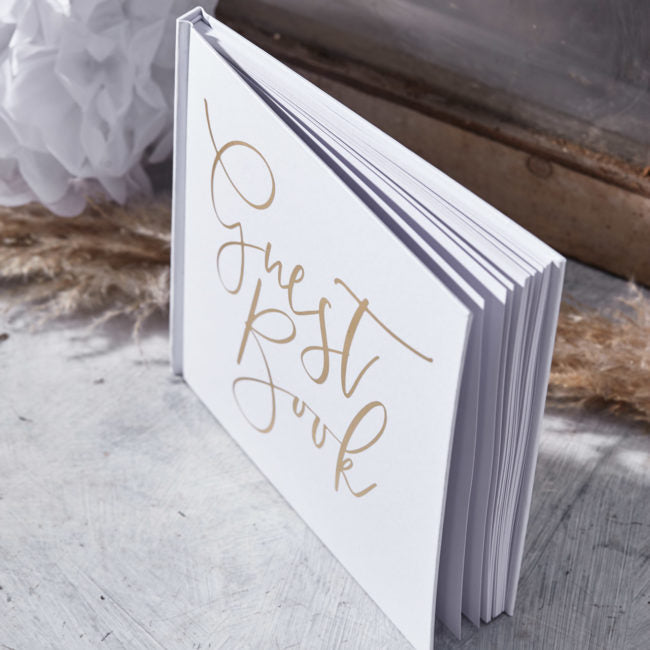 1 Gästebuch Goldfolienschriftzug