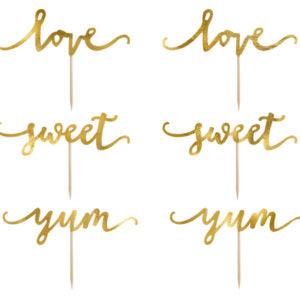 6 Cupcake Topper yum love sweet