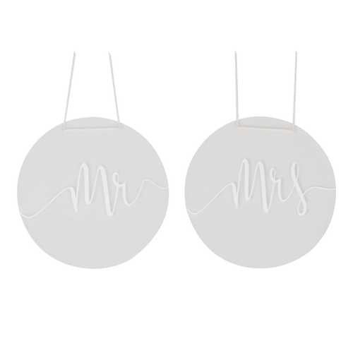 2 Stuhlschilder Acryl Mr & Mrs