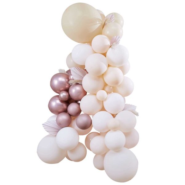 1 Ballongirlande Pampas-Chrome-Peach-Karamell-Blush-Weiß