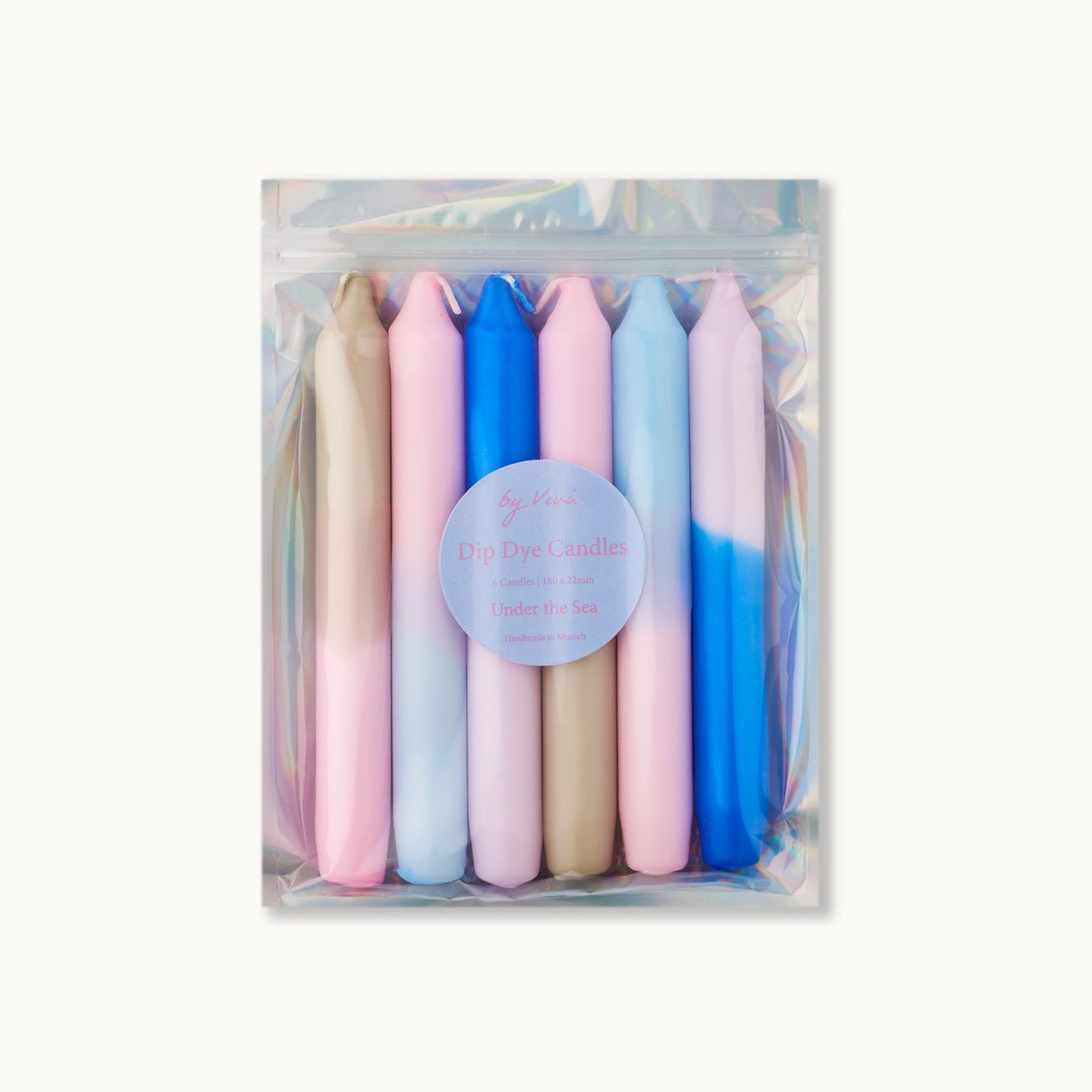 6 Dip Dye Kerzen Under The Sea