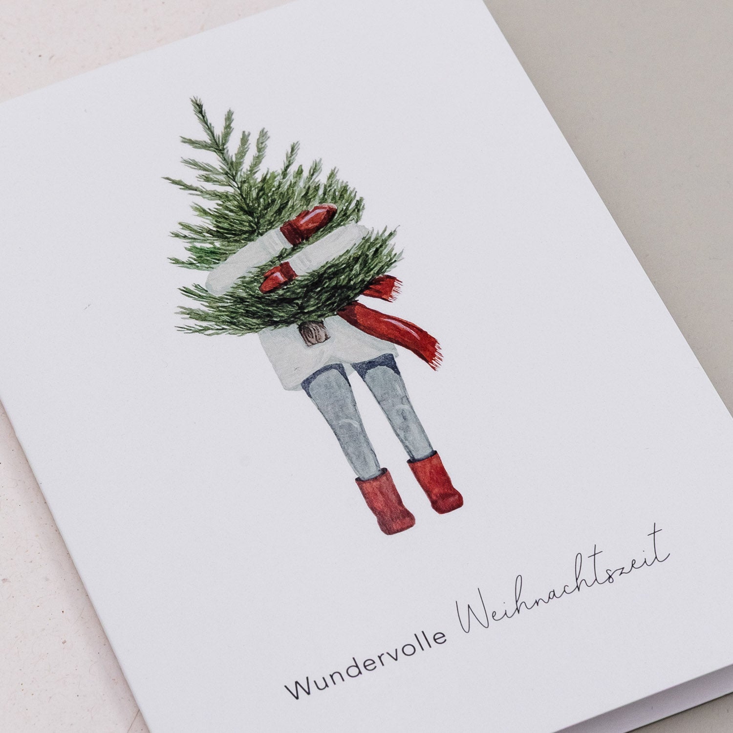 1 Klappkarte Weihnachtsmädchen