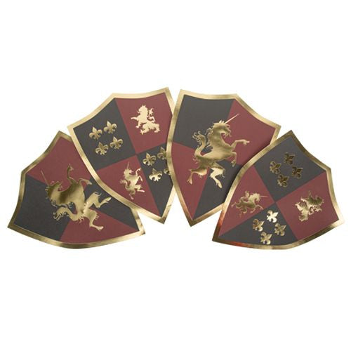4 Untersetzer/ Schild Ritter