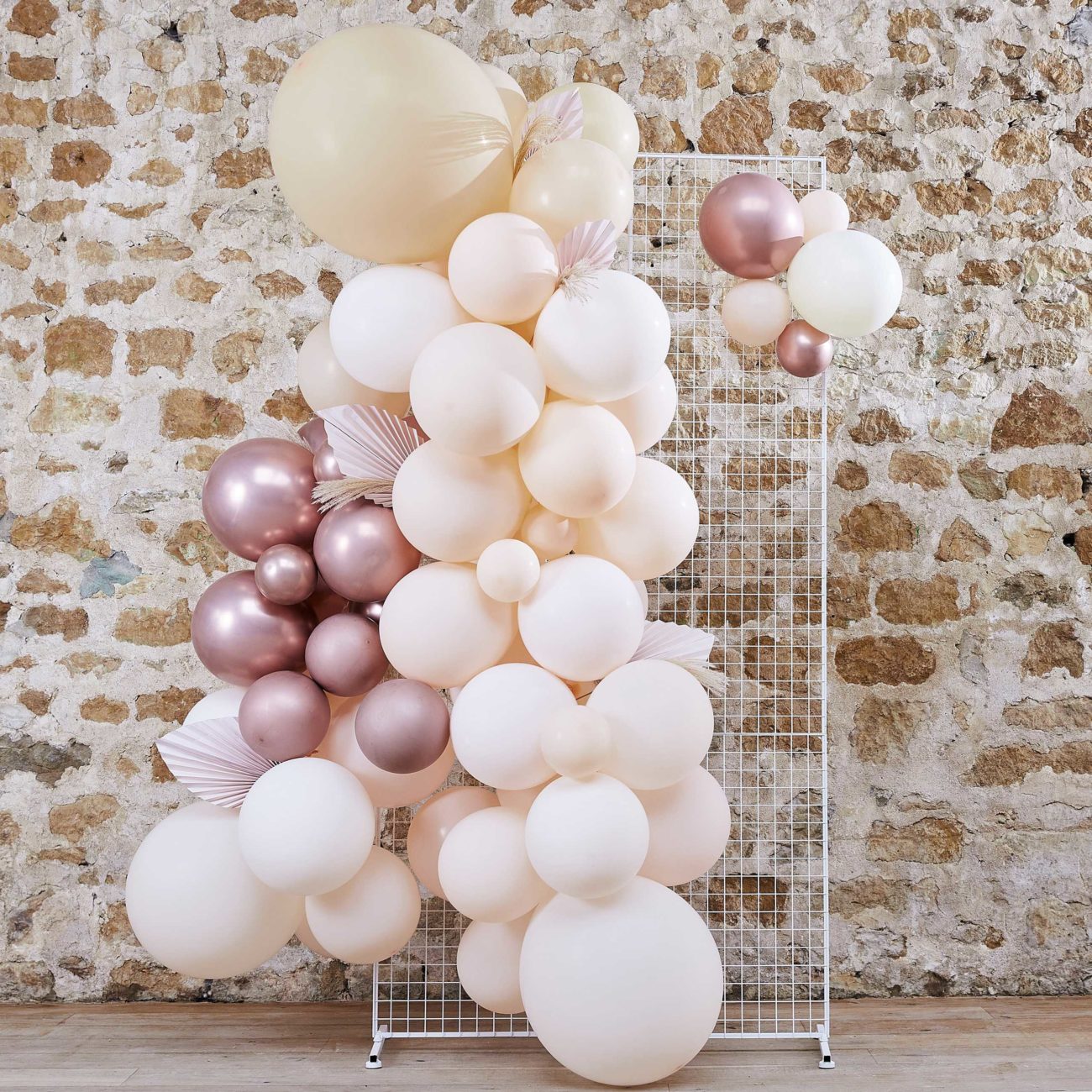 1 Ballongirlande Pampas-Chrome-Peach-Karamell-Blush-Weiß