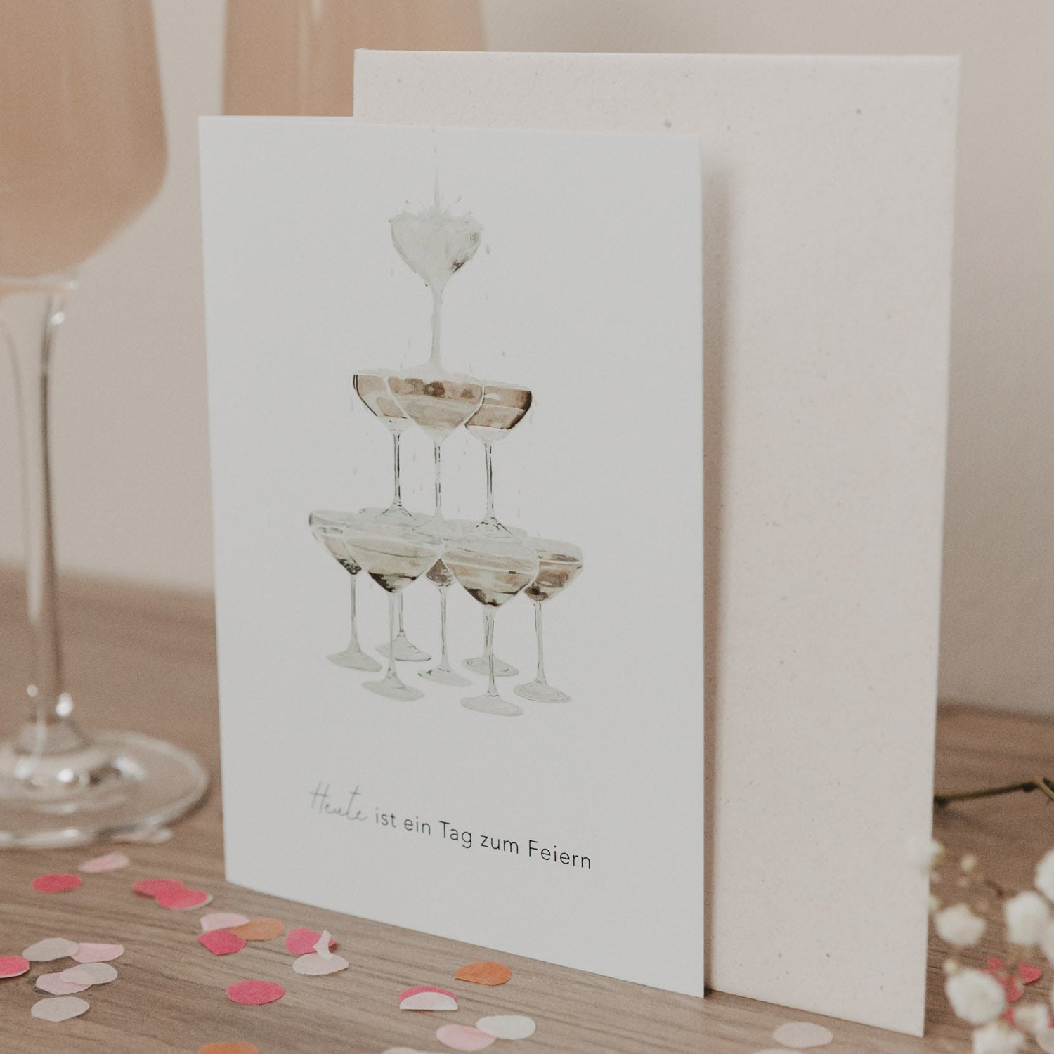 1 Klappkarte Champagner